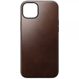 NOMAD iPhone 15 Plus Cover Modern Leather Case Horween Rustic Brown