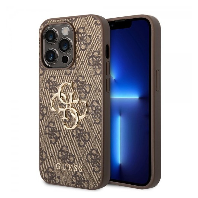 Guess iPhone 15 Pro Cover 4G Logo Brun