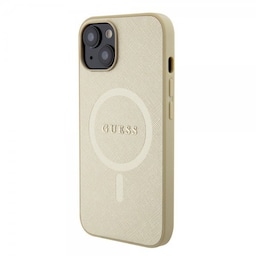 Guess iPhone 15 Plus Cover Saffiano MagSafe Beige