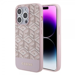 Guess iPhone 15 Pro Max Cover G Cube MagSafe Lyserød
