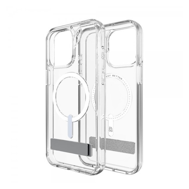 ZAGG iPhone 15 Pro Max Cover Crystal Palace Snap Kickstand Clear