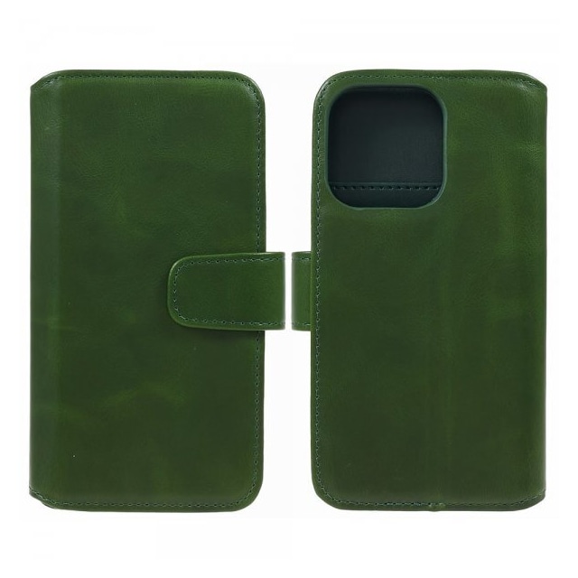 Nordic Covers iPhone 15 Pro Etui Essential Leather Juniper Green