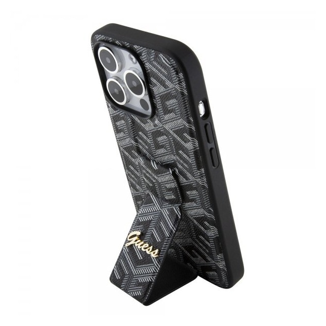 Guess iPhone 15 Pro Cover G Cube Grip Stand Sort