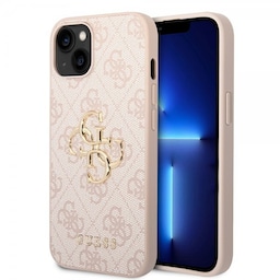 Guess iPhone 15 Cover 4G Logo Lyserød