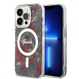 Guess iPhone 14 Pro Cover Flower MagSafe Kaki