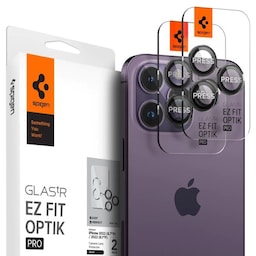 Spigen iPhone 14/15 Pro & Pro Max Kameralinsebeskytter GLAS.tR EZ Fit Optik Pro 2-pak Sort