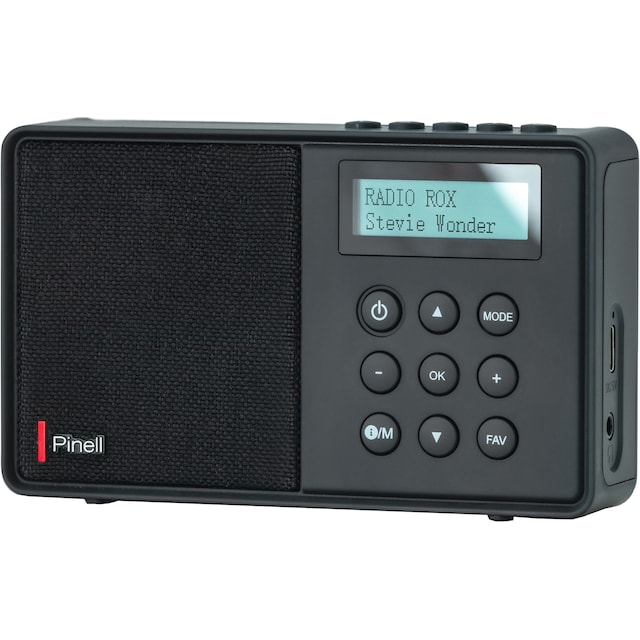 Pinell Micro bærbar digital radio (sort)