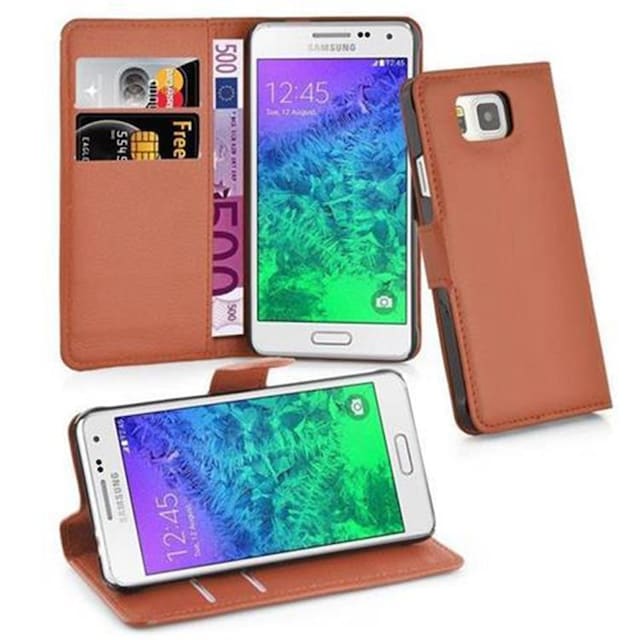 Samsung Galaxy ALPHA Pungetui Cover Case (Brun)