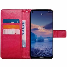 Wallet cover 3-kort Nokia 5.4 - Lyserød