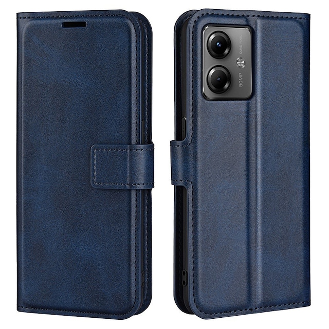SKALO Motorola Moto G14 Premium Wallet Flip Cover - Blå