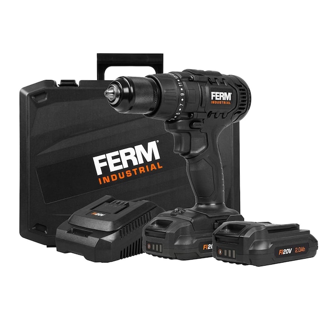 FERM CDM1141P Professionel - Boremaskine - 20V - 2.0Ah - Inkl. 2 batterier - INDUSTRIAL