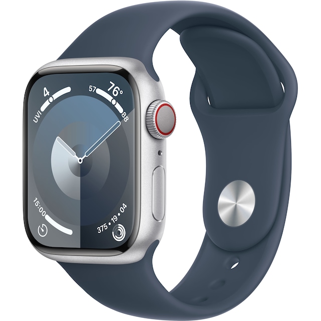 Apple Watch S9 41mm GPS+CEL (Silver Alu/Storm Blue Sportsbånd) S/M