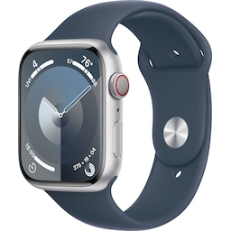 Apple Watch S9 45mm GPS+CEL (Silver Alu/Storm Blue Sportsbånd) S/M
