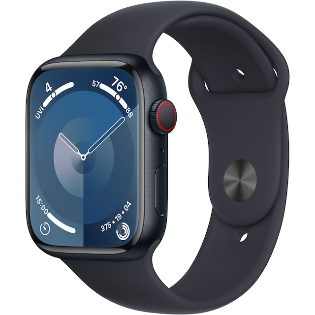 Apple Watch S9 45mm GPS+CEL (Midnight Alu/Midnight Sportsbånd) M/L