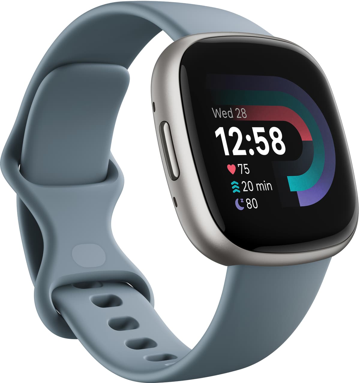 Fitbit Versa 4 smartwatch (Waterfall Blue/Platinum)