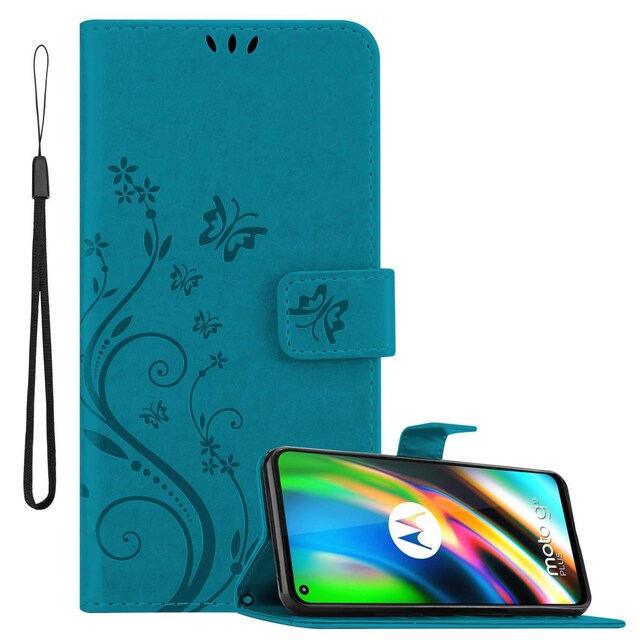 Motorola MOTO G9 PLUS Pungetui Cover Case (Blå)