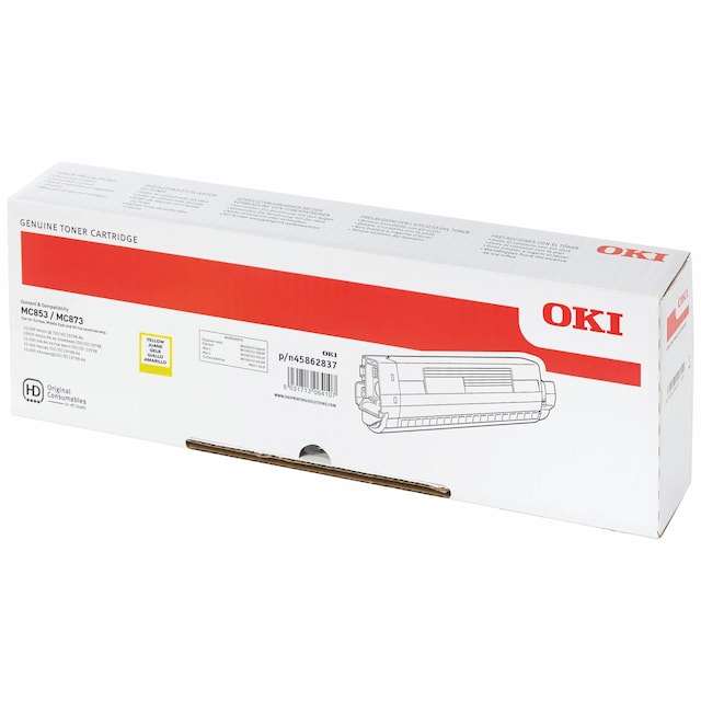 OKI MC853/873 tonerpatron (gul)