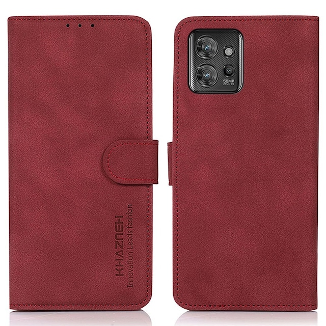 SKALO Motorola ThinkPhone 5G KHAZNEH Pungetui i PU-læder - Rød