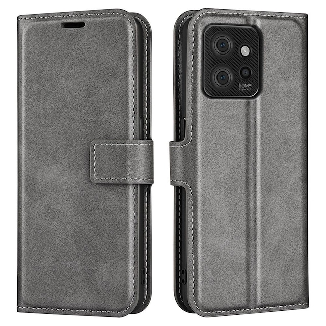 SKALO Motorola ThinkPhone 5G Premium Wallet Flip Cover - Grå