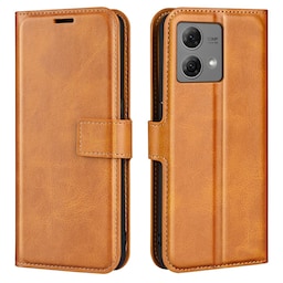 SKALO Motorola Moto G84 5G Premium Wallet Flip Cover - Lys brun