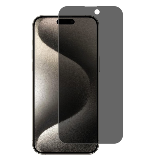 til iPhone 15 Pro fuld dækning Hærdet glas anti-spion Privacy