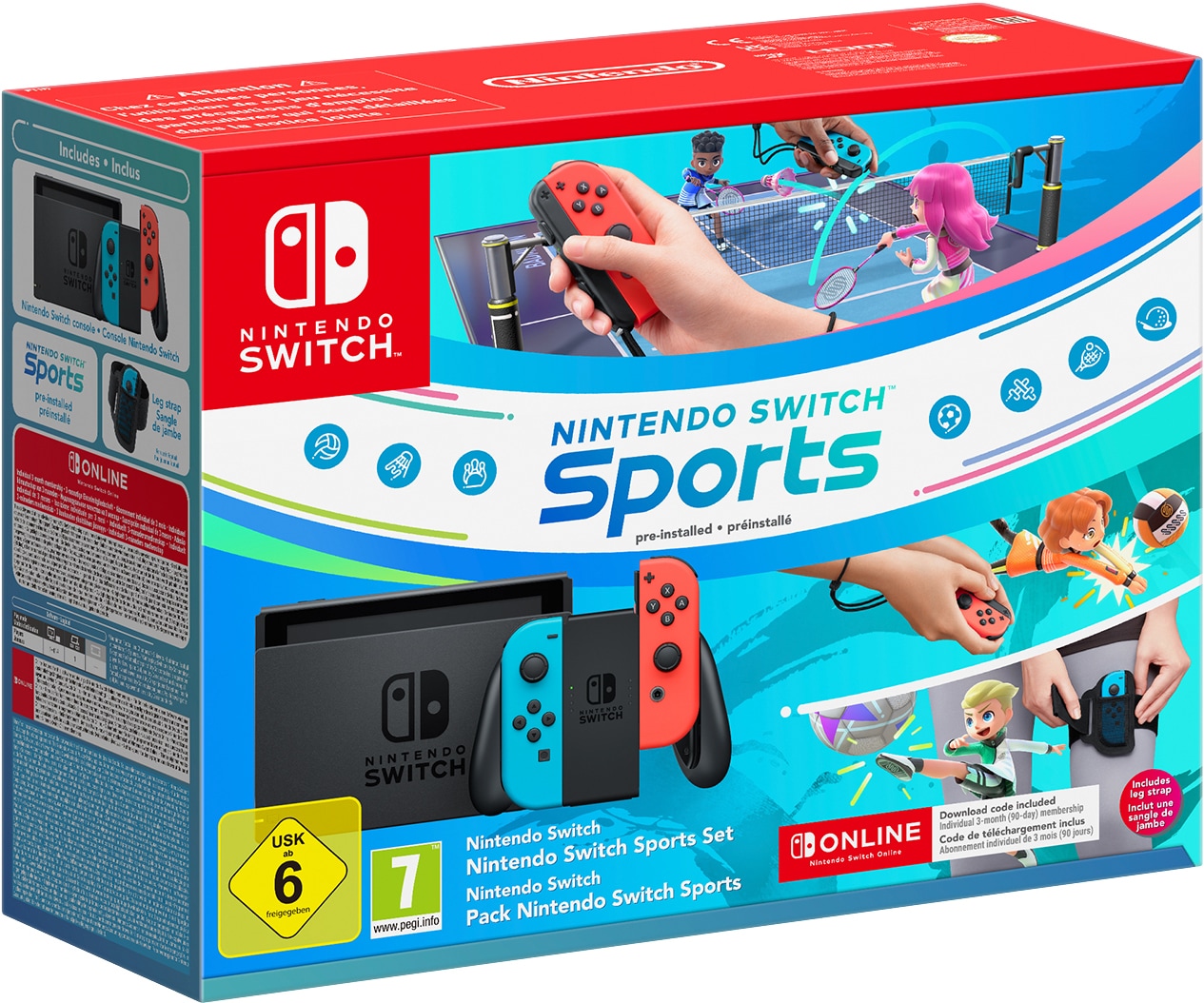 Nintendo Switch spillekonsol - Switch Sports pakke (neon) | Elgiganten