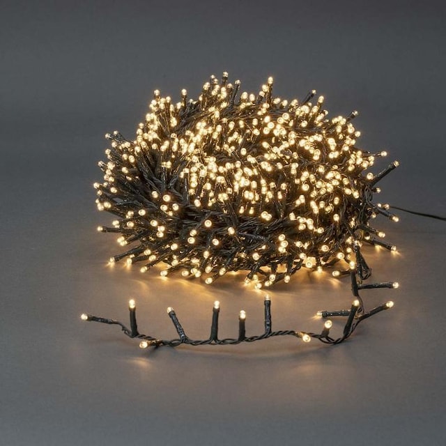 Nedis Julebelysning | Kompakt klynge | 1200 LED s | Varm Hvid | 24.00 m | Lyseffekter: 7 | Indendørs eller udendørs | Strømforsyning
