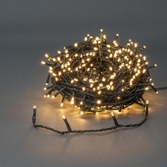 Nedis Julebelysning | Snor | 320 LED s | Varm Hvid | 24.00 m | Lyseffekter: 7 | Indendørs eller udendørs | Strømforsyning