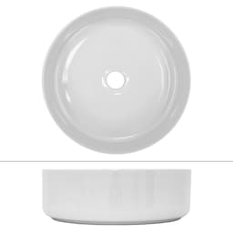 ECD Germany Design håndvask Ø 355 x 120 mm, keramisk rund hvid