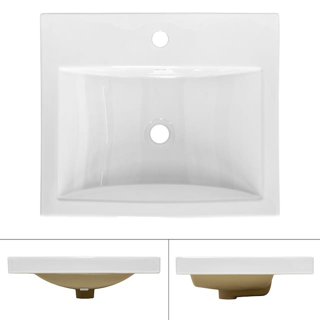 ML-Design keramisk vask hvid 54,5x16x41,5cm, indbygningsvask