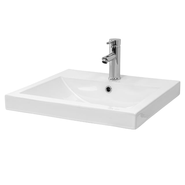 ML-Design Håndvask keramik hvid 54,5x16x45 cm Kantet