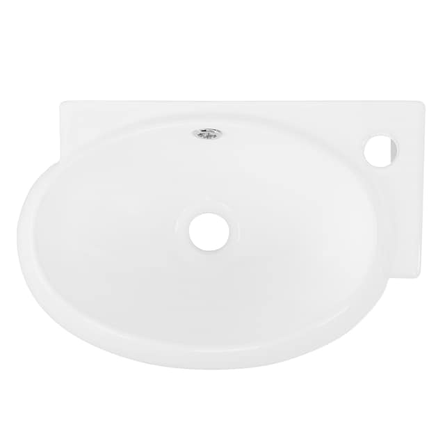 ML-Design Hvid keramisk vask, 43x28x15 cm, oval