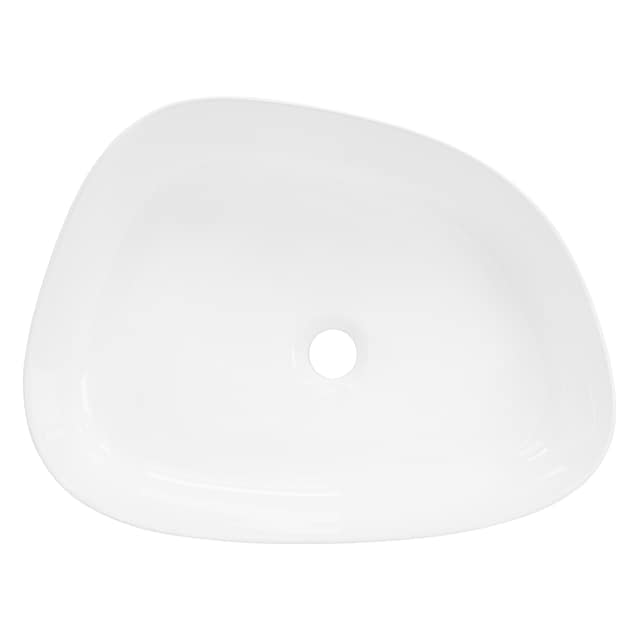ML-Design Keramisk vask i blank hvid 55 x 42 x 14 cm, oval