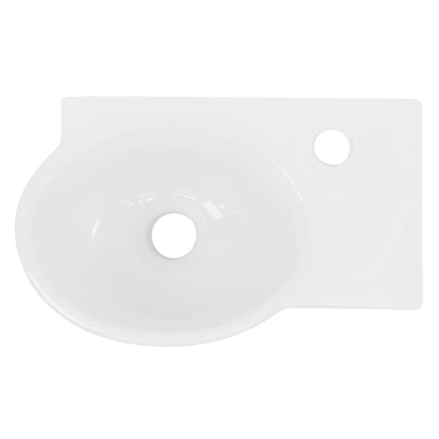 ML-Design keramisk håndvask i hvid, 37,5x19x14 cm, oval