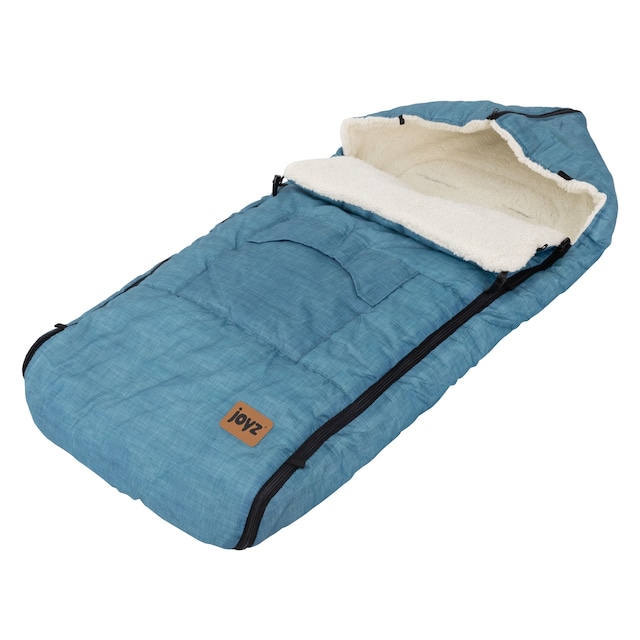 Joyz baby footmuff, denim blue, fleece sædepolstring