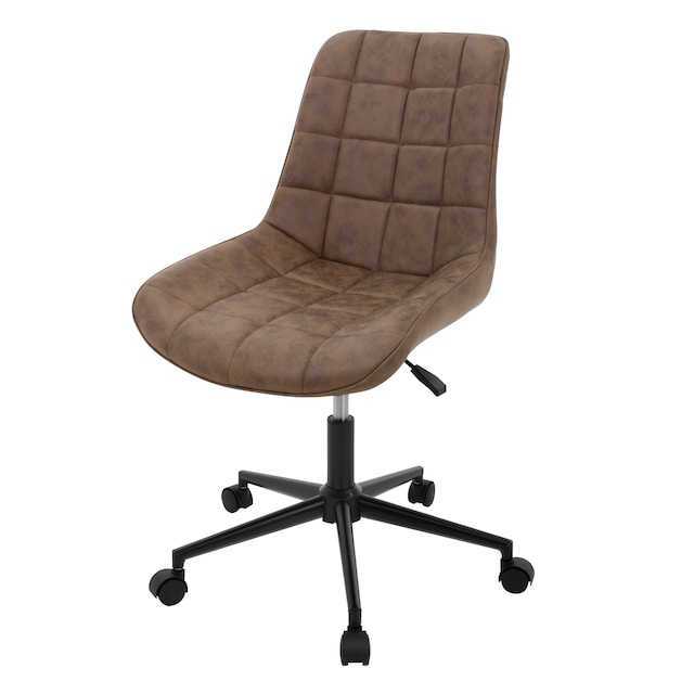 ML-Design kontorstol, brun, kunstlæder, højdejusterbar