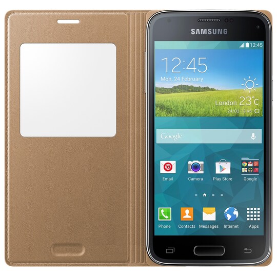 Samsung S View Flip Cover til Galaxy S5 mini - guld | Elgiganten