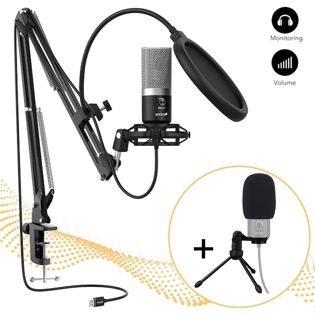 Fifine T669 USB Mikrofon kits med kondensatormikrofon, bordstativ popfilter shock mount lydkabel og stativ kompatibel med PS5