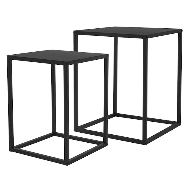 ML-Design Blomsterstativ 2 stk, sort metal, 30x40x30 cm/35x45x35 cm