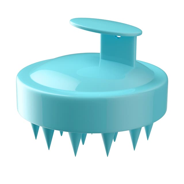 Massagebørste i silikone til hovedbunden (blå)
