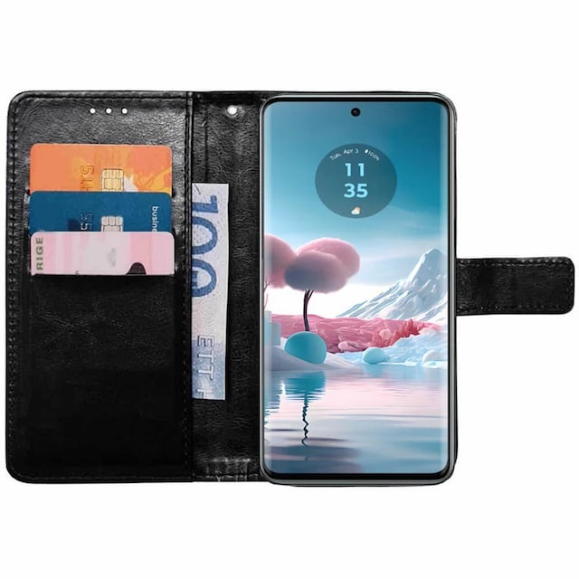 Wallet cover 3-kort Motorola Edge 40 Neo - Sort