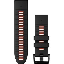 Garmin 26mm Quickfit Silicone rem (sort/rød)