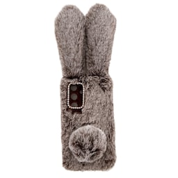 SKALO Samsung S24 3D Soft Furry Bunny Ears Cover - Brun