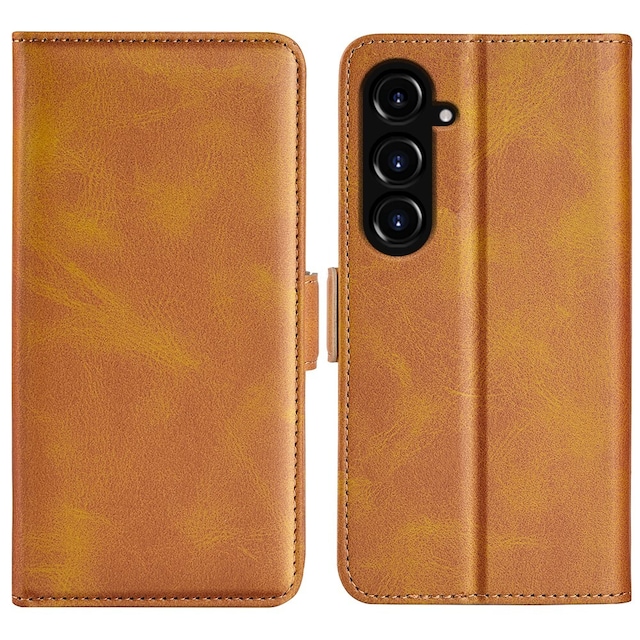 SKALO Samsung S23 FE Premium Wallet Flip Cover - Brun