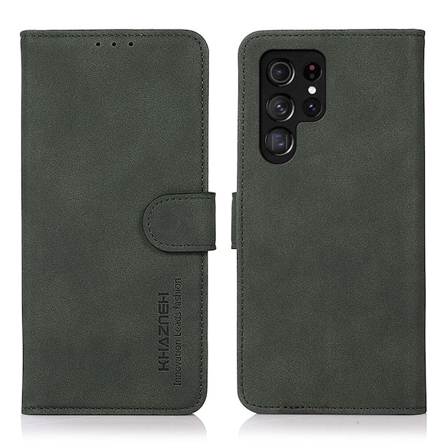 SKALO Samsung S24 Ultra KHAZNEH Pungetui i PU-læder - Grøn