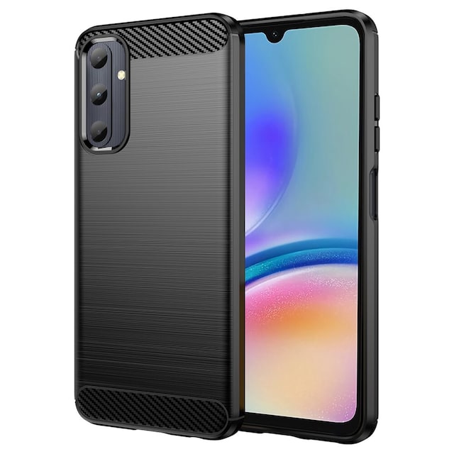 SKALO Samsung A05s 4G Armor Carbon Stødsikker TPU-cover - Sort