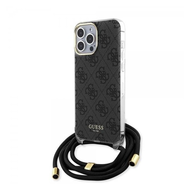 Guess iPhone 15 Pro Max Cover Crossbody Cord Sort