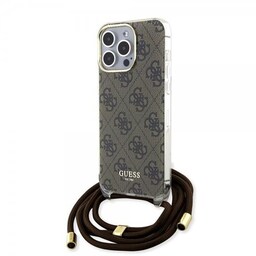 Guess iPhone 15 Pro Max Cover Crossbody Cord Brun