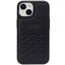 Audi iPhone 15 Plus Cover GT Synthetic Leather Sort