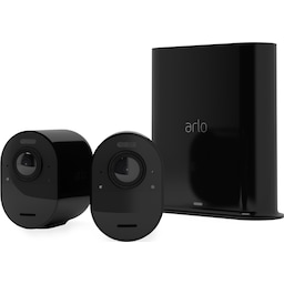 Arlo Ultra 2 4K trådløst sikkerhedskamerasystem 2-pak (sort)